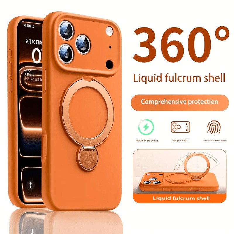 Liquid Silicone Magnetic Phone Case - 360° Magnetische Stand Vloeibare Siliconen Telefoonhoes