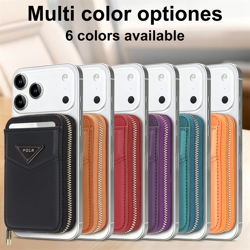 Leather Wallet Card Holder Phone Cover - Ritsportemonnee kaarthouder hoesje voor Apple iPhone