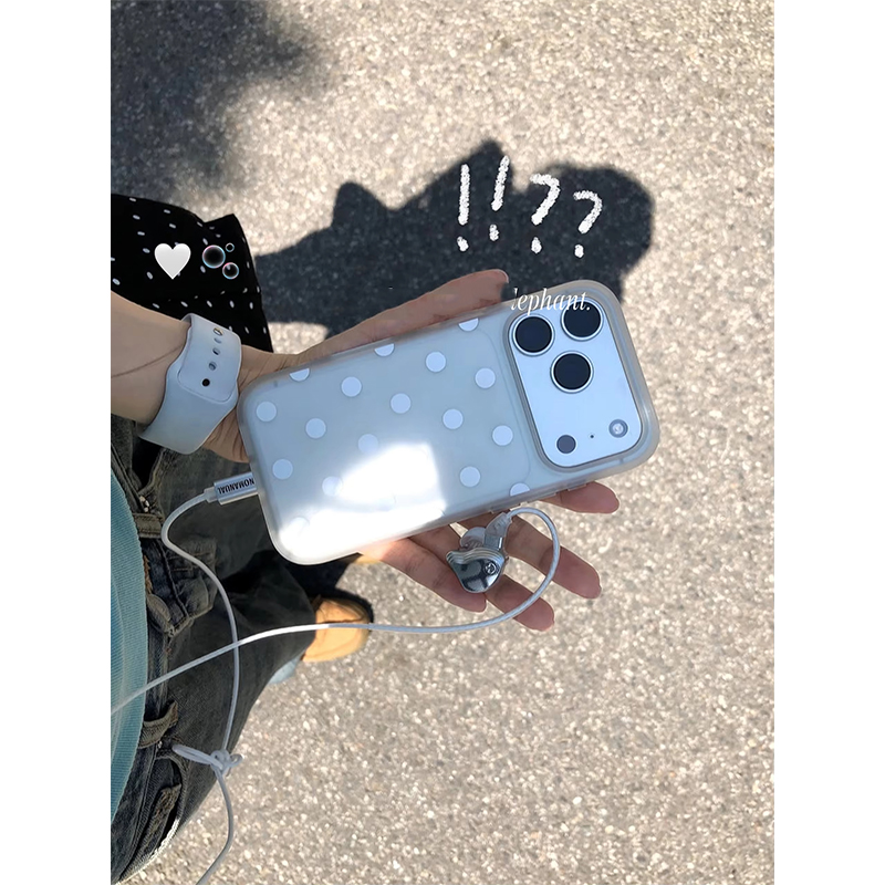 Clear Shockproof Bumper Case - Simpele Engel Witte Stippen Transparante Mat
