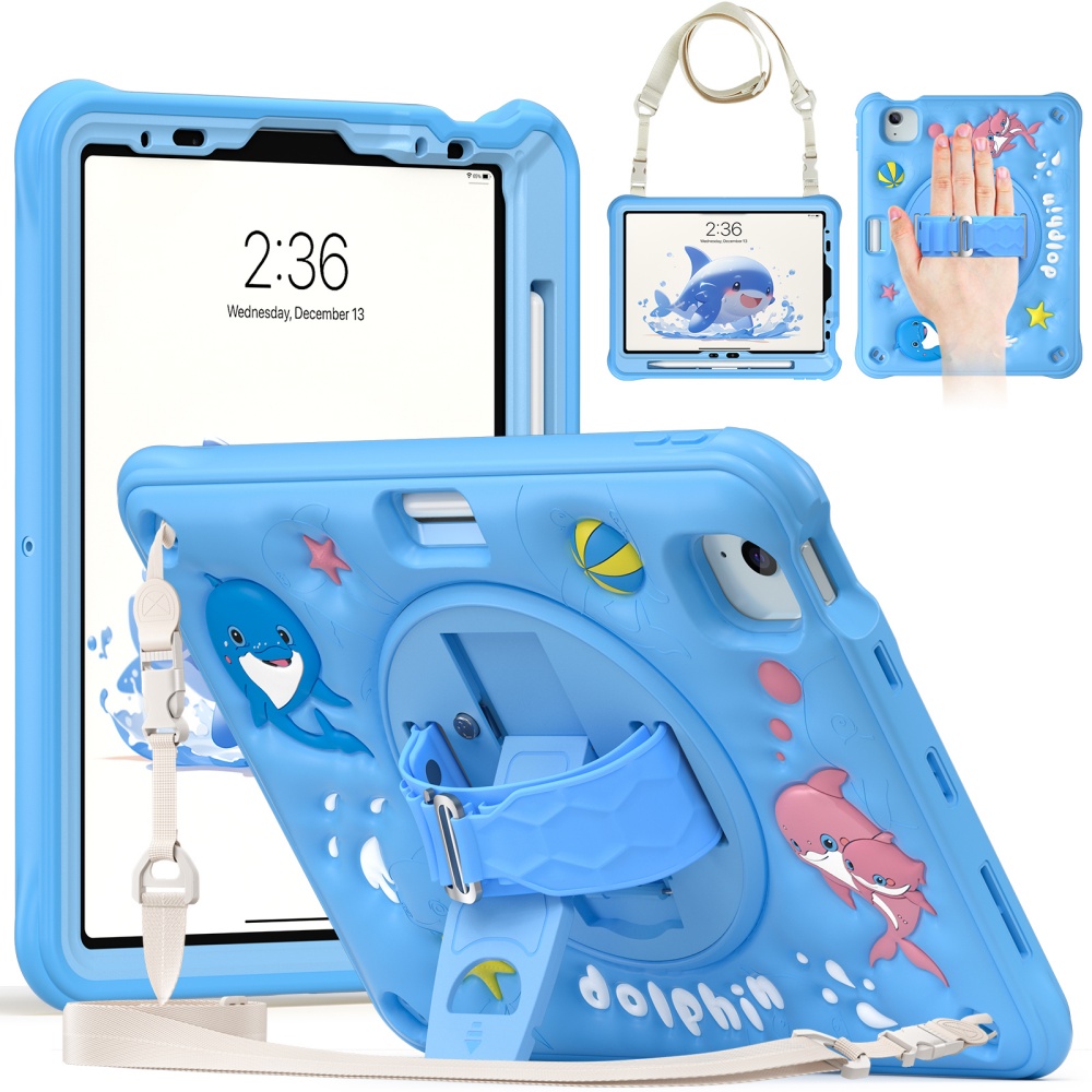 Cute Cartoon Wrist Strap Silicone Case - Schattige hoes voor iPad Mini A17Pro