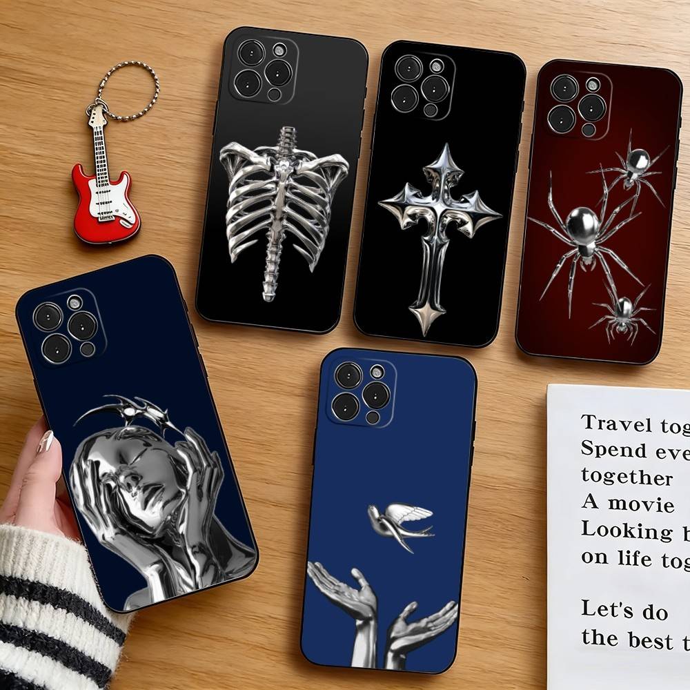 Vintage Floral Pattern Soft Case - Vintage Metalen Patroon Telefoonhoesje Silicone Soft