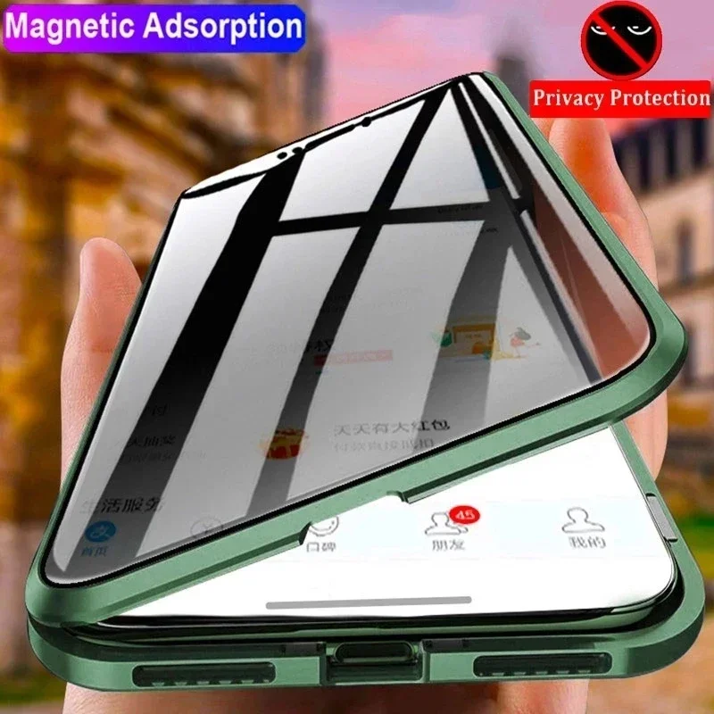 Anti Spy Privacy Glass Case - Anti-spionage privacy dubbelzijdige gehard glazen telefoonhoes