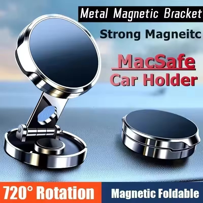Phone Stands - Ronde opvouwbare magnetische autohouder, 360 graden