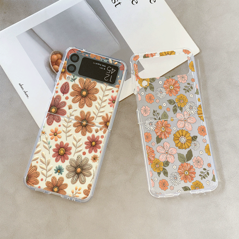Vintage Floral Pattern Soft Case - Vintage bloemenprint telefoonhoesje voor Samsung Galaxy