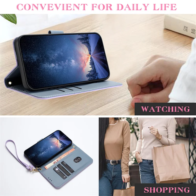 Flip lederen telefoonhoesje vo - Leather Wallet Card Holder Phone Cover recensie en prijs