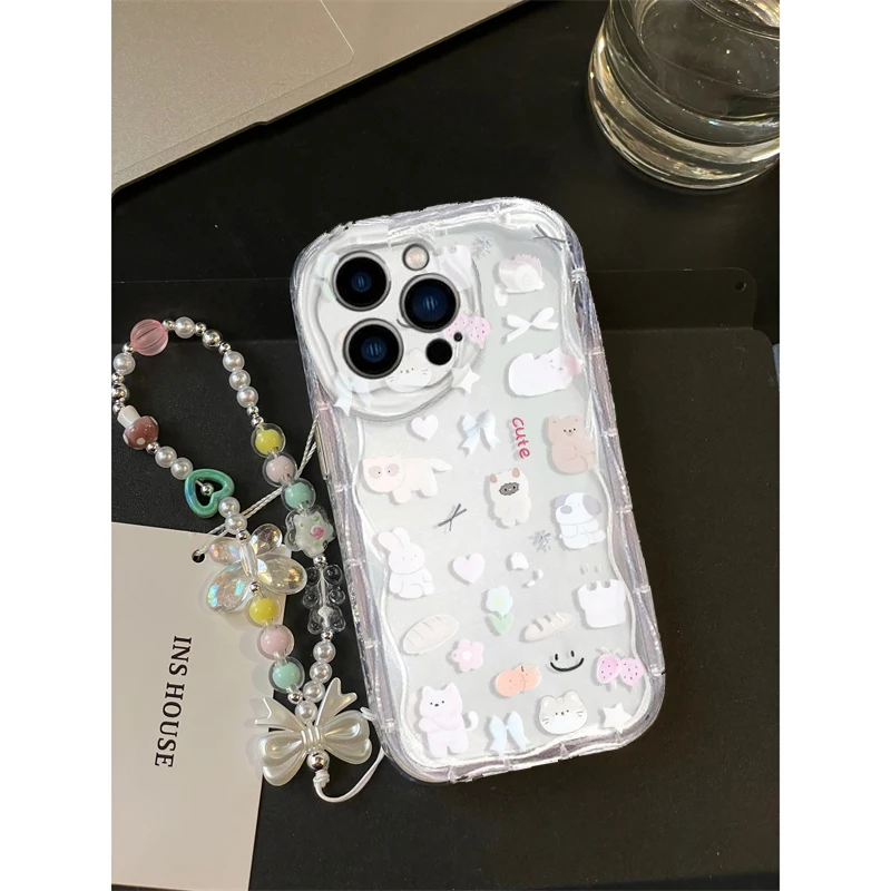 Leuke Kat Boog Pols Chain Case - Cute Cartoon Wrist Strap Silicone Case recensie en prijs