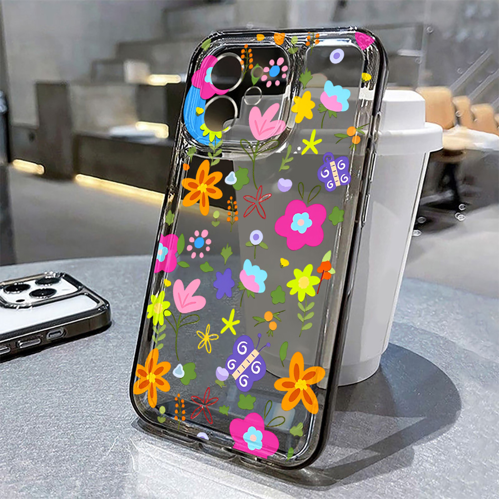 Kleurrijke Bloemen Transparant - Clear Shockproof Bumper Case recensie en prijs