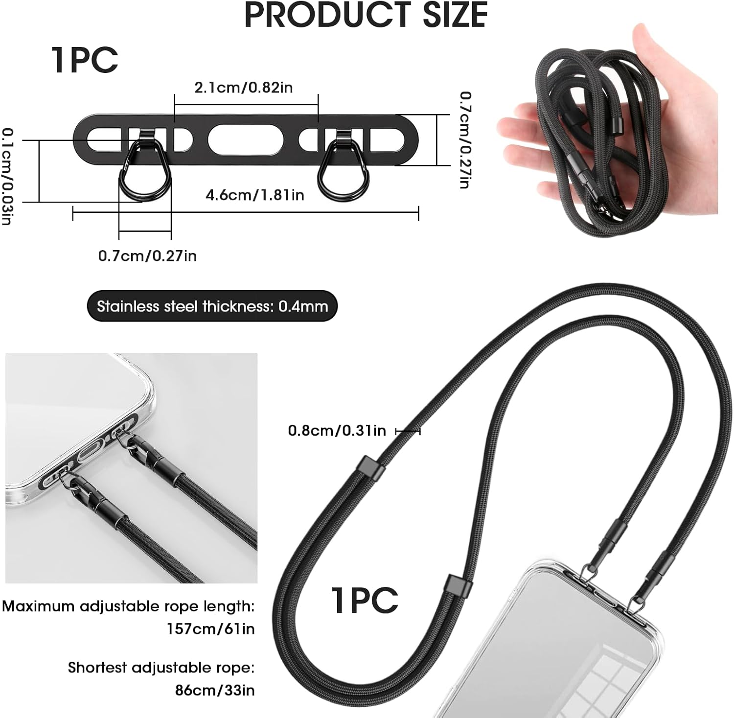 Mobiele telefoonkoord, verbete - Crossbody Lanyard Neck Strap Case recensie en prijs