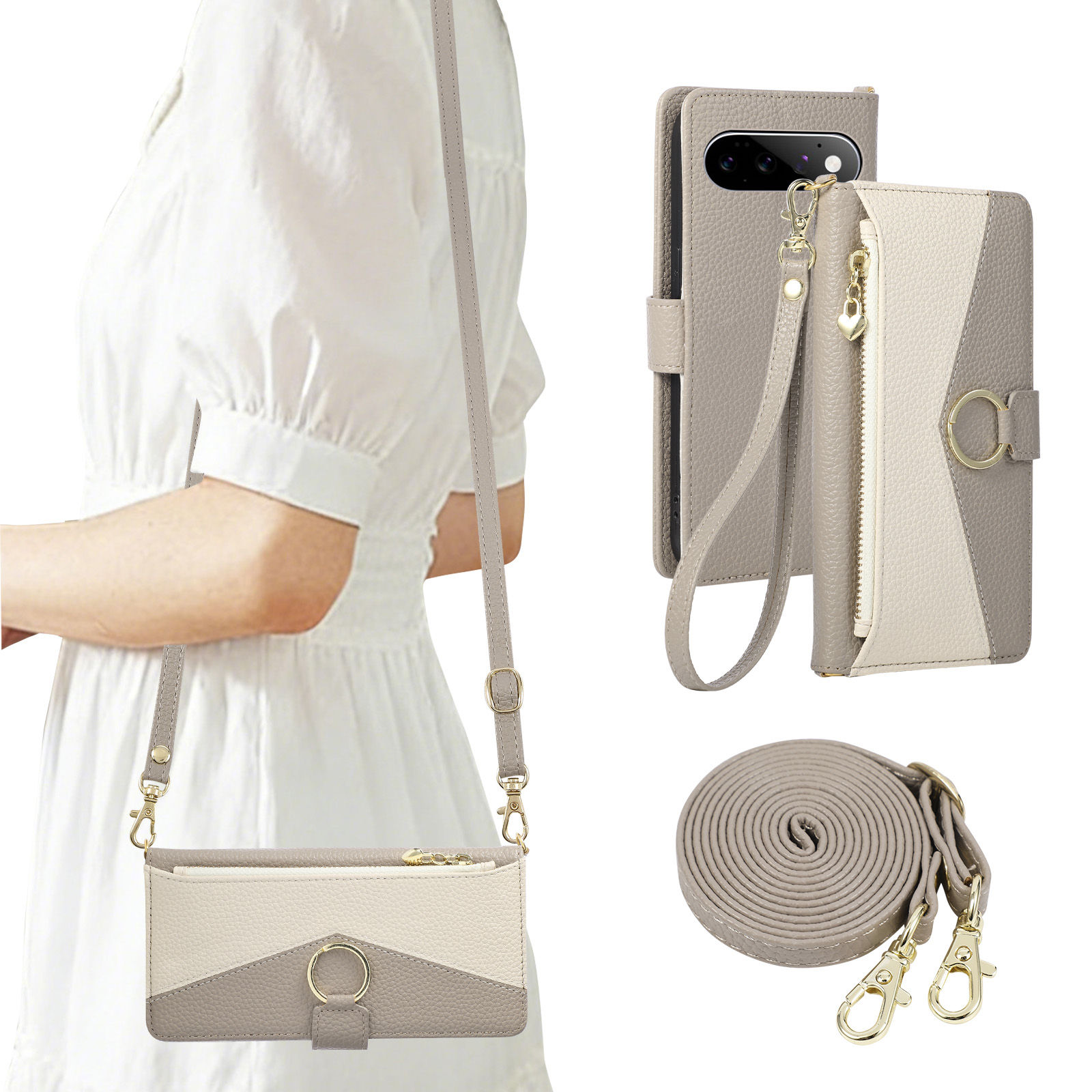 Crossbody Lange Lanyard Flip K - Leather Wallet Card Holder Phone Cover recensie en prijs