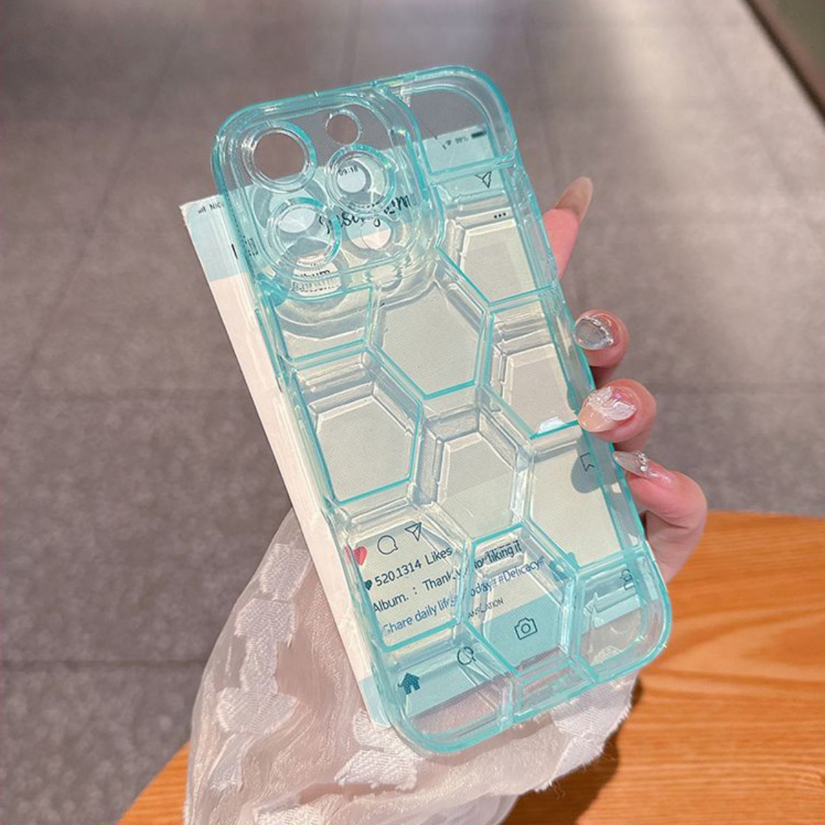 Honingraat geometrisch voetbal - Clear Shockproof Bumper Case recensie en prijs
