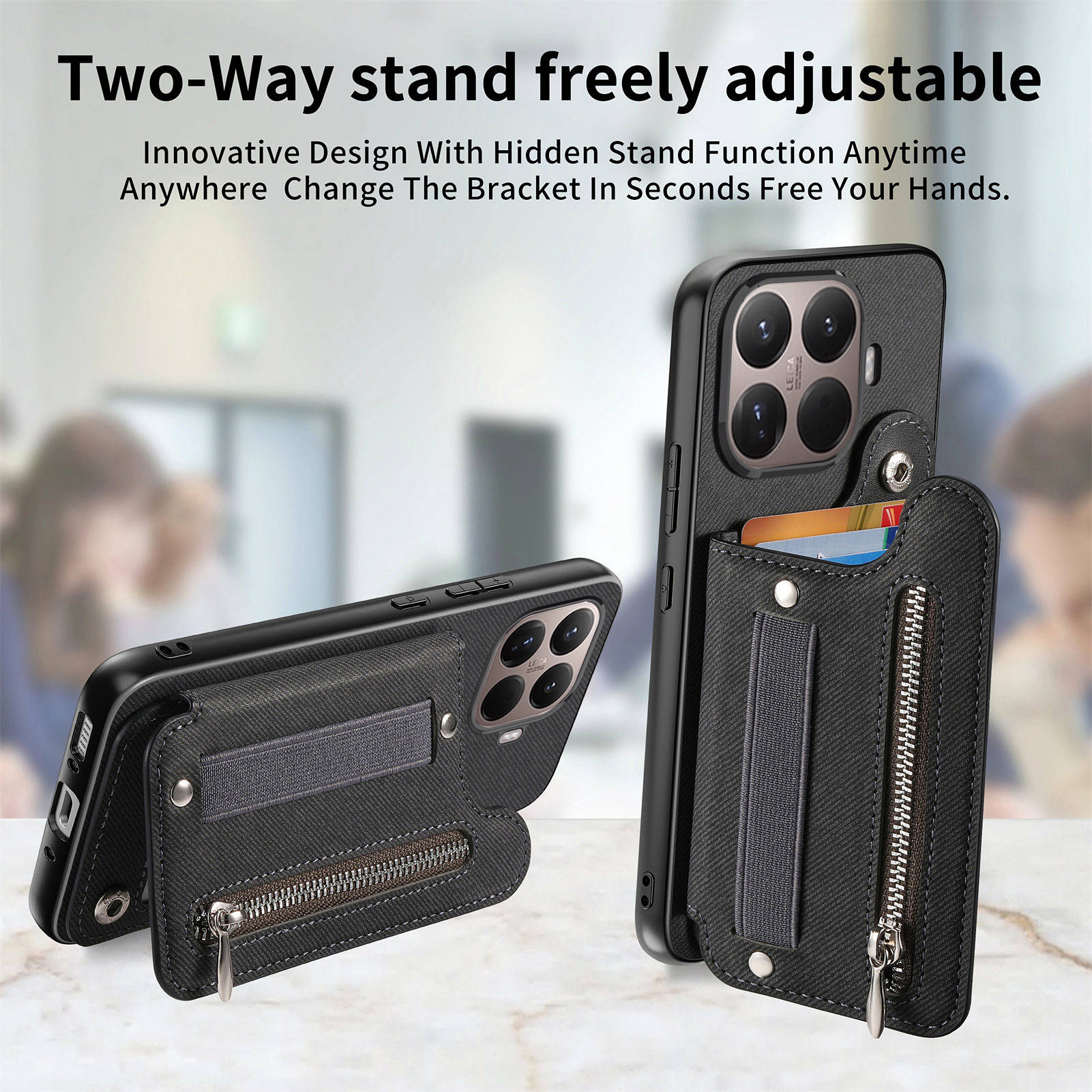RFID Polsband Rits Portemonnee - Leather Wallet Card Holder Phone Cover recensie en prijs