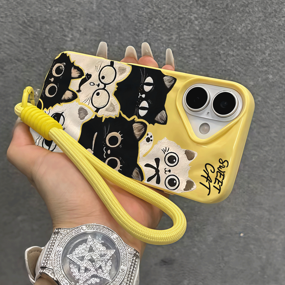 Telefoonhoesje met polsbandje  - Cute Cartoon Wrist Strap Silicone Case recensie en prijs