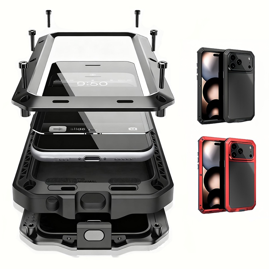 Robuuste metalen telefoonhoes  - Heavy Duty 360 Full Body Protective Case recensie en prijs